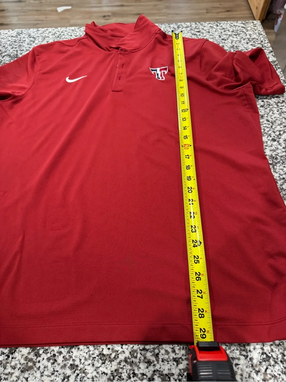 Nike Men’s Red Short-Sleeve Performance Polo with Embroidered Logo Texas Rangers